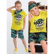 Hawaii Erkek Çocuk T-shirt Şort Bandana Takım