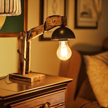 Ayrex Celestia Home Modern Vintage Ahşap Masa Lambası - Otantik İskandinav Abajur, Dekoratif Aydınlatma, Oturma Ve Y