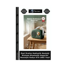 Özel Üretim Hediyelik Nostalji Dinleme Bluetooth Hoparlör Nostaljik Radyo Kts-1682 Yeşil