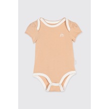 Panço Liberty Kumaş Biye Detaylı Yenidoğan Body Pembe 5611GN03002
