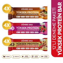 Yüksek Proteinli Meyve Bar Deneme Paketi 40 Gr X 12 Adet 3 Çeşit