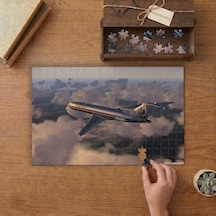 Bulutların Arasında Uçak Tasarımı 240 Parça Ahşap Puzzle Ahşap Kutuda Mpy20136