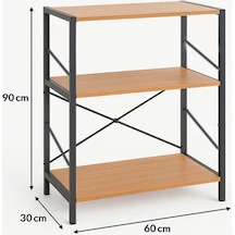 3 Raflı Çok Amaçlı Metal Ve Ahşap Dolap Kitaplık, Mutfak, Kırtasiye Ve Banyo Rafı 60x30x90 Cm Kahverengi 3 Raflı Çok Amaçlı Metal Ve Ahşap Dolap Kitaplık, Mutfak, Kırtasiye Ve Banyo Rafı 60x30x90 Cm Kahverengi