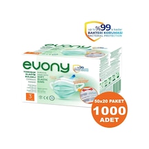 Evony Elastik Kulaklı 3 Katlı Cerrahi Maske 1000 Adet