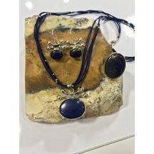 Lapis Lazuli Taşlı Gümüş Set 925 Ayar