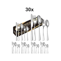 1010 Çelik 6 Kişilik Gri Yemek Kaşık Çatal Bıçak Seti Cin734by