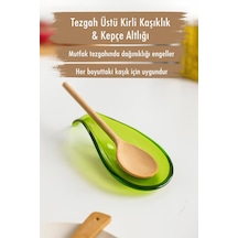 Akrilik Yeşil Tezgah Üstü Kirli Kaşıklık & Kepçe Altlığı