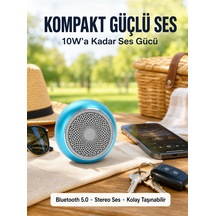 Mini Bluetooth Hoparlör 10 W Alüminyum Alaşım Gövdeli, 30 Metre Menzilli