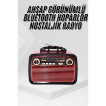 Ilkeshop Nostalji Radyo Bluetooth Hoparlör Usb-sd Kart Giriş Led Fener Işıklı Batlı Pilli