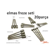 Elmas Freze Seti 20 Parça Elmas Hss Freze Karbür Set Kalıpçı Frez