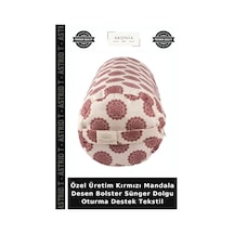 Özel Üretim Kırmızı Mandala Desen Bolster Sünger Dolgu Oturma Destek Tekstil