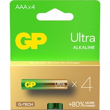GP Batteries G-TECH Ultra Alkalin İnce LR03 – AAA Boy 1.5V Pil 4’lü Kart