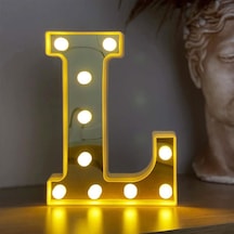 Dekoratif Led Işıklı 3d L Harfi Büyük Boy Organizasyon Doğum Günü