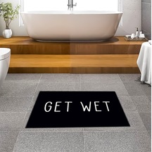 Evaşk Banyo Paspası İpeksi Kadifemsi Halı Yüzey Kaymaz Taban 45x75 BM01245S Siyah