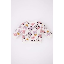 Abel & Lula Kız Bebek Kız Bebek Mickey & Minnie Bisiklet Yaka Sweatshirt Acı Kahverengi
