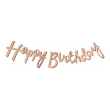Mini Party Store Kaligrafi Banner Rose Happy Birthday Diğer