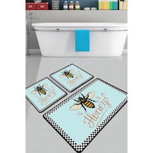 Apidae Banyo Halısı Djt 3 Lü Set Çok Renkli