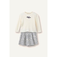 Defacto Floral Fitilli Kaşkorse 2li Takım Kız Bebek G8183a526smer105 Ekru-er105