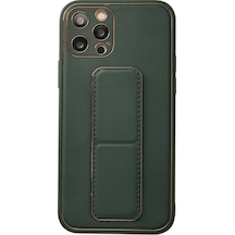 Hnrlıshp Newface Apple iPhone Uyumlu  12 Pro Kılıf Coco Deri Standlı Kapak - Yeşil