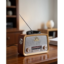 Eskitme Tasarım Ahşap Bluetooth Radyo Uczzzv01nostalji-3