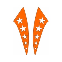 Cg F.turuncu Yıldızlı Çamurluk Yan Sticker