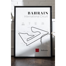 Bahrain Formula 1 Siyah Ahşap Çerçeveli Poster, Dekoratif Harita Duvar Tablosu