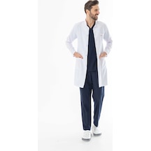 Hakim Yaka Erkek Doktor Önlüğü Alpaka Kumaş Uzun Boy Beo103 Beyaz