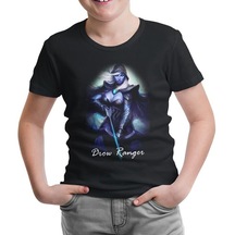 Dota 2 - Drow Ranger Siyah Çocuk Tshirt