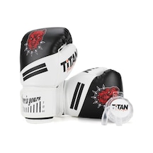 Titan Sport Siyah Beyaz Pitbull Desenli Boks Eldiveni 2'li Set Çok Renkli