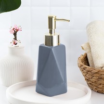 3203 Seramik Sıvı Sabunluk - Tezgah Üstü Banyo Mutfak Lavabo Sabunluğu - 250 Cc Antrasit Siyah