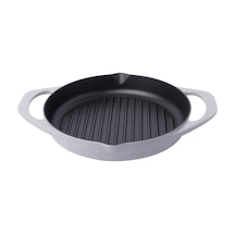 POT ART Çift Kulplu Gri Izgara Döküm Tava 30 cm