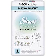 3 Adet Sleepy Bio Natural Mega Paket Gece Hijyenik Ped 30'lu