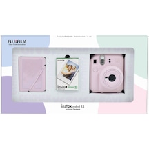 Fujifilm Instax Mini 12 Fotoğraf Makinesi + 10'lu Film + 28'li Mini Albüm Bundle Box Pembe
