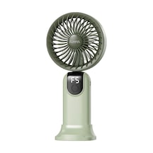 Robeve Auhma Aufn19 5 Kademeli Güçlü El Fanı Mini Fan Şarjlı Taşınabilir Mini Vantilatör, Dijital Ekranlı,
