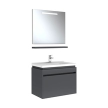 Kale Idea 2.0 80 Cm Parlak Antrasit Tek Çekmeceli Banyo Dolabı Takımı