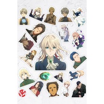 Violet Evergarden Anime Telefon Laptop Bullet Journal Yapışkanlı Folyo Sticker Paketi 20 Adet Çok Renkli