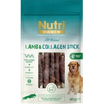 Nutri Canin Kuzu Eti Sargılı Kolajen Çubuk Tahılsız Köpek Et Ödülü 80 G