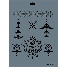 Rich New Seri N-103 Stencil 35x25 Cm - Uxfo-287598 Renkli