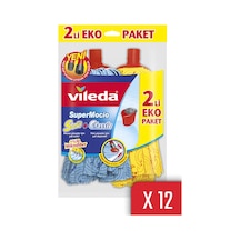 Vileda Supermocio Klasik 12'li + Ahşap Yedek Paspas