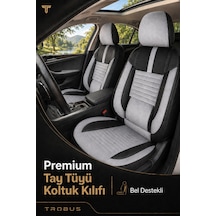 Skoda Octavia 2004+ Uyumlu Apex Serisi Tay Tüyü Bel Destekli Gri Siyah Koltuk Kılıfı
