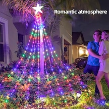 Novahub Yeşil Usb 5 Köşeli Yıldız Lamba Dize 2m/3m Şelale Lamba Avlu Açık Kamp Bahçe Asılı Ağaç Lambası Noel Led Lamba Uzaktan Kumanda Yeşil