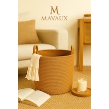 Mavaux Çok Amaçlı, 30cm-30cm Orta Boy, Yanları Saplı, Jüt, Hasır, Dokuma Sepet, Düzenleyici Organizer Hasır