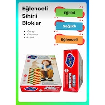 Sihirli Bloklar I Eğitici 100'lü Ve 4 Renkli Tahta Bloklar