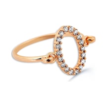 Kuyumcudukkani Elişi Oval Şekilli Taşlı Yüzük-10310-r-w Rose