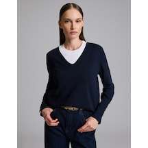 Pierre Cardin Lacivert Slim Fit Basic Kazak 50331290-vr033