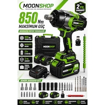 850 Nm Profesyonel Şarjlı Darbeli Somun Sıkma Makinesi Brushless Motor 2 Akü Taşıma Çantalı Mn