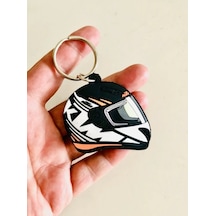 Dükkan Design Motorcu Kask Anahtarlık Açık Gri
