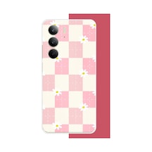 Realme C75 Uyumlu Papatyalı Grid Baskılı Silikon Kılıf Renkli