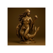 Selkie Figürü Bakır Görünüm 15 Cm