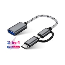 USB 3.0 OTG To Type C + Micro USB Data Şarj Çevirici Dönüştürücü